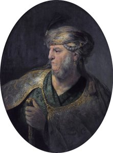 Busto de un hombre con vestimenta oriental de Rembrandt van Rijn